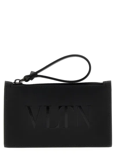 VALENTINO GARAVANI BLACK LEATHER CARD HOLDER