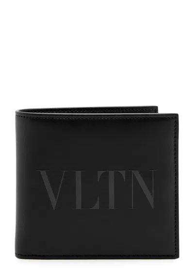 Valentino Garavani Vltn Leather Wallet In Black