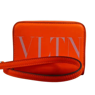 Valentino Garavani Vltn Leather Wallet () In Orange
