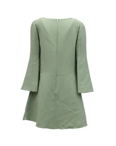 Valentino Garavani V-neck Bell-sleeve Dress In Green