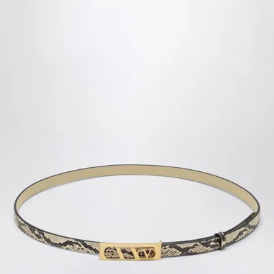 Valentino Garavani Volgo Signature Belt With Python Print In Multi
