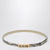 Valentino Volgo Signature Belt With Python Print In Sand