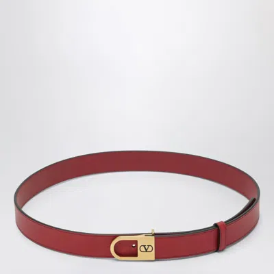 Valentino Garavani Volgo Signature Red Belt In Brown