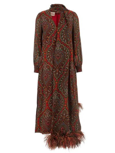 Valentino Garavani Midi Dress Voyage Imaginaire In Multi