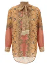 Valentino 'imaginary Journey' Patterned Shirt With Bow Tie In Multi