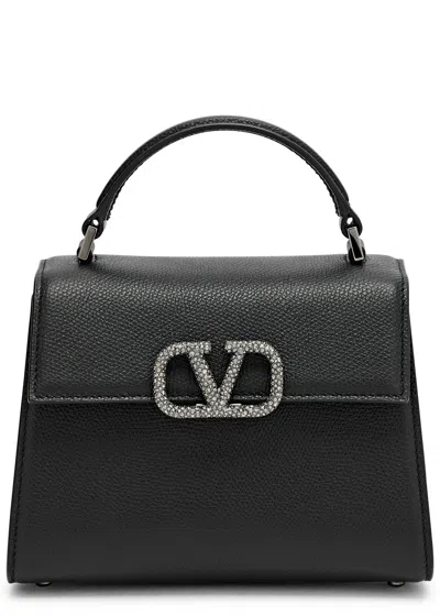 Valentino Garavani Vsling Mini Leather Top Handle Bag In Black