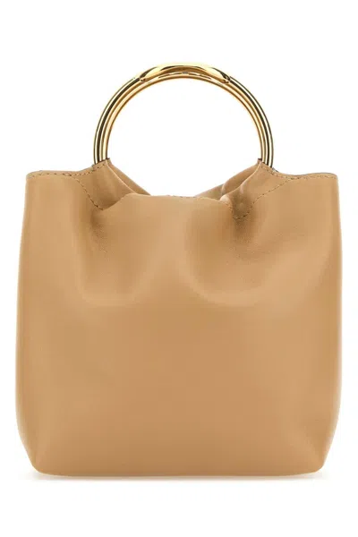 Valentino Garavani ? Wait Cannot Include Brand Name. Need: "leather Bucket Handbag" With Size "15 Cm" In Beige O Tan