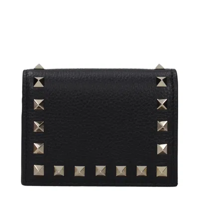 Valentino Garavani Wallet Rockstud Women Leather Black