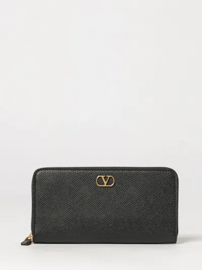Valentino Garavani Valentino Vlogo Signature Zip Around Mini Wallet In Nero