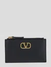 Valentino Vlogo Signature Grainy Leather Card Holder