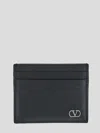 Valentino Garavani  Vlogo Signature Black Calfskin Cardholder