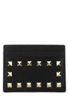 Valentino Rockstud Grainy Leather Card Holder