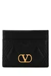 Valentino Portacarte Quiltie 67 In Nappa Nera Donna In Black
