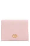 Valentino Pastel Leather Vlogo Wallet In Pink