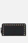 Valentino Garavani Rockstud Studs Leather Wallet In Black
