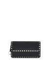 Valentino Rockstud Pochette With Chain In Brown