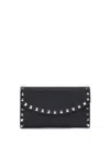 Valentino Wallet W/strap Rockstud Vitello Stam In Black