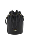 Valentino Garavani Women Mini Vlogo Drawstring Bucket Bag In Black