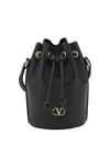 Valentino Garavani Women Mini Vlogo Drawstring Bucket Bag In Black