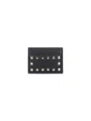 Valentino Garavani Small Rockstud Grainy Calfskin Wallet Woman Black Uni In Black