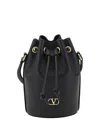 Valentino Garavani Women Mini Vlogo Drawstring Bucket Bag In Black