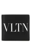 Valentino Garavani Men Black Leather Vltn Wallet In Black