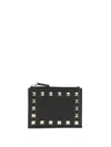 Valentino Rockstud Card Holder In Black