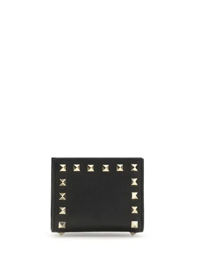 Valentino Garavani Rockstud Flap Wallet In Black