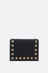 Valentino Flap French Wallet | Rockstud | Vitello In Black