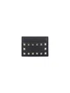 Valentino Garavani Small Rockstud Grainy Calfskin Wallet Woman Black Uni In Black