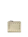 Valentino Rockstud Coin Purse In Brown