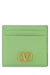 Valentino Logo Card Holder In Green