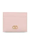 Valentino Vlogo Card Holder In Pink
