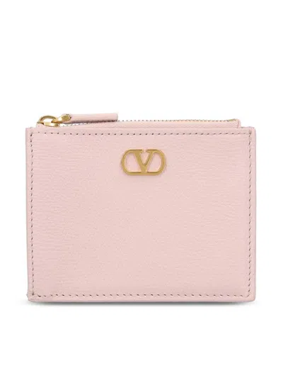 Valentino Garavani Vlogo Card Holder In Pink