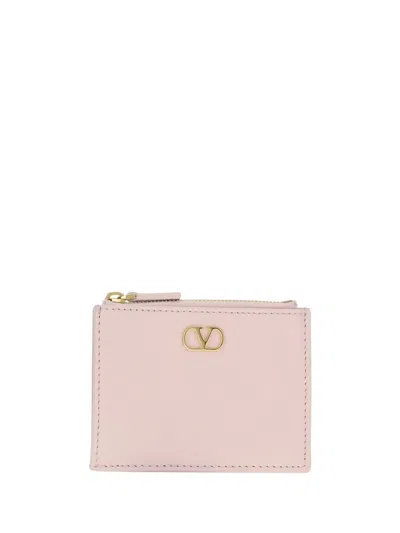 Valentino Garavani Vlogo Card Holder In Pink
