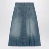 Valentino Washed Denim Midi Skirt