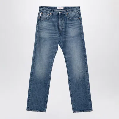 Valentino Garavani Washed-effect Denim Jeans In Blue