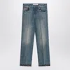 VALENTINO VALENTINO GARAVANI WASHED JEANS WITH FLORAL TRIMS