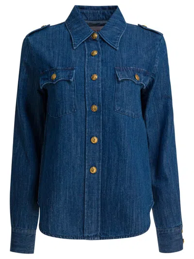 Valentino Garavani Western Style Shirt In Blue