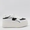 Valentino Bicolor Leather Platform Sneakers In Black