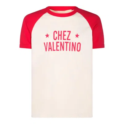Valentino Garavani White And Red Cotton T-shirt