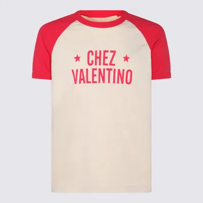 Valentino Short Sleeves Graphic Print In Neutral