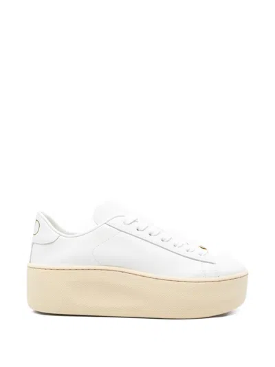Valentino Garavani White Calf Leather Flat Shoes