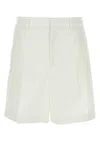 Valentino Garavani White Cotton Blend Bermuda Shorts