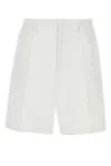 Valentino Garavani White Cotton Blend Bermuda Shorts