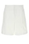 Valentino Garavani White Cotton Blend Bermuda Shorts