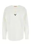 Valentino Garavani White Cotton Blend Blouse