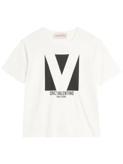 Valentino Garavani White Cotton T Shirt In Neutral