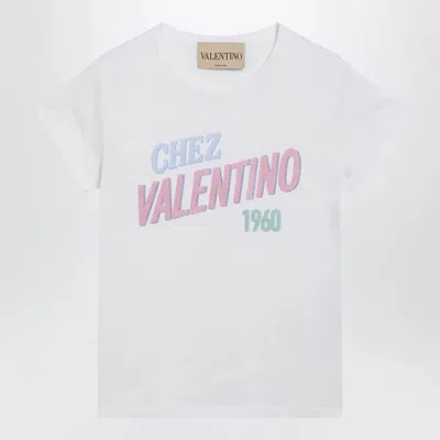 Valentino Garavani White Cotton Tshirt With Logo Print