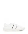Valentino Garavani White Leather Rockstud Untitled Sneakers